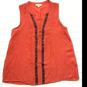 Anthropologie Sleeveless Boho Rayon Tunic Top